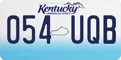 KY license plate 054UQB