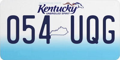 KY license plate 054UQG