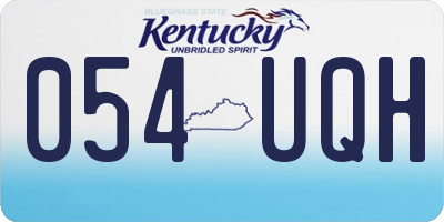 KY license plate 054UQH