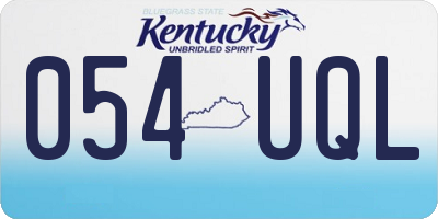 KY license plate 054UQL