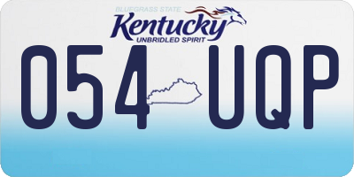 KY license plate 054UQP