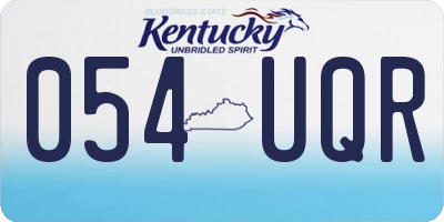 KY license plate 054UQR