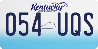 KY license plate 054UQS