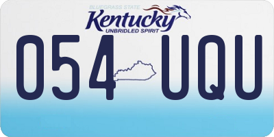 KY license plate 054UQU