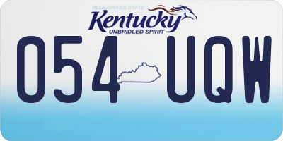 KY license plate 054UQW