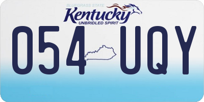 KY license plate 054UQY