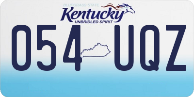 KY license plate 054UQZ