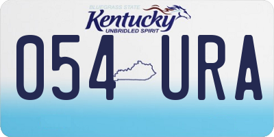 KY license plate 054URA