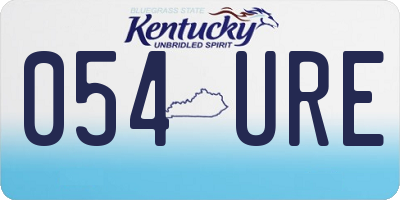 KY license plate 054URE