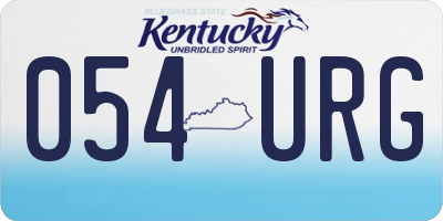 KY license plate 054URG