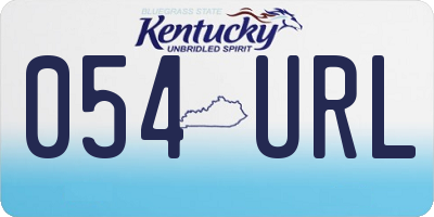KY license plate 054URL