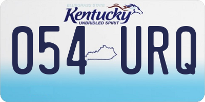 KY license plate 054URQ