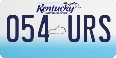 KY license plate 054URS