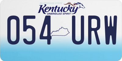 KY license plate 054URW