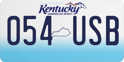 KY license plate 054USB