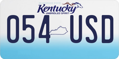 KY license plate 054USD