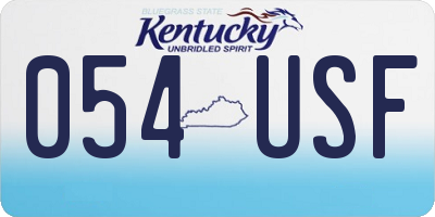 KY license plate 054USF