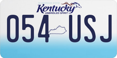 KY license plate 054USJ