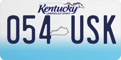 KY license plate 054USK