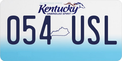 KY license plate 054USL