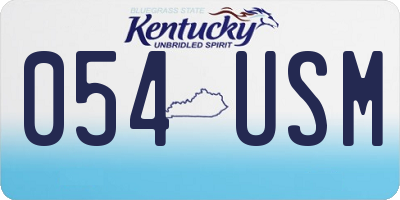 KY license plate 054USM