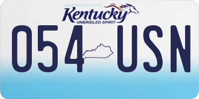 KY license plate 054USN