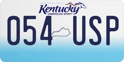 KY license plate 054USP