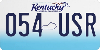 KY license plate 054USR