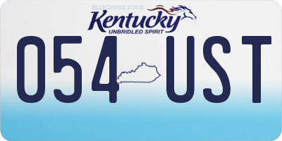 KY license plate 054UST