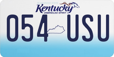 KY license plate 054USU
