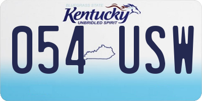 KY license plate 054USW