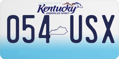 KY license plate 054USX