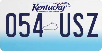 KY license plate 054USZ