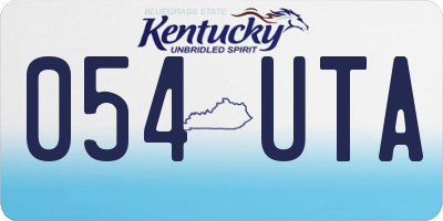 KY license plate 054UTA