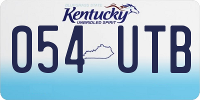 KY license plate 054UTB
