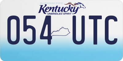 KY license plate 054UTC