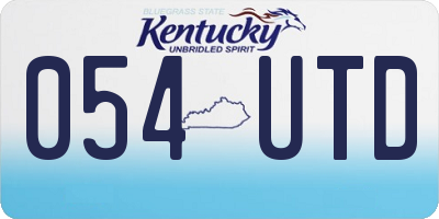 KY license plate 054UTD