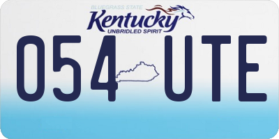 KY license plate 054UTE