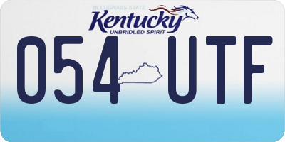KY license plate 054UTF