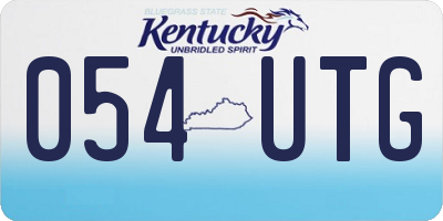 KY license plate 054UTG