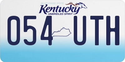 KY license plate 054UTH