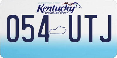 KY license plate 054UTJ