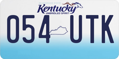 KY license plate 054UTK