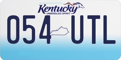 KY license plate 054UTL