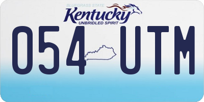 KY license plate 054UTM