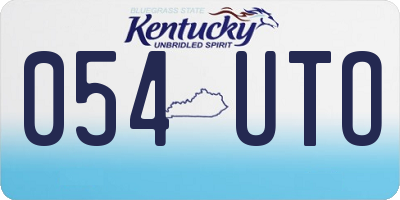 KY license plate 054UTO
