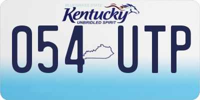 KY license plate 054UTP