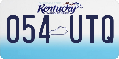 KY license plate 054UTQ