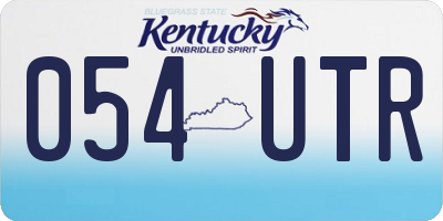 KY license plate 054UTR