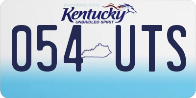 KY license plate 054UTS